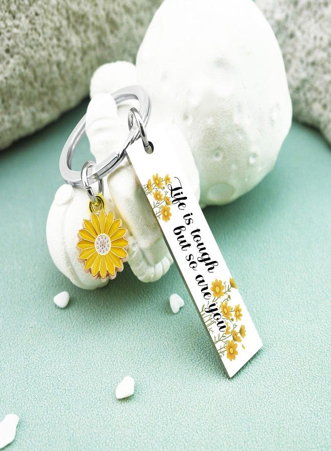 AOBIURV Sunflower Gifts for Women Sunflowers Gifts for Women Adults Inspirational Sunflower Keychain for Her Motivational Encouragement Positive Cheer Up Gift for Friends Families Coworkers - Image 4